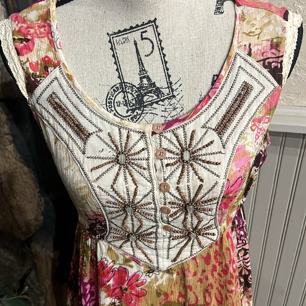 Vibrant Floral Sleeveless Mini Dress - Picture 2 of 5